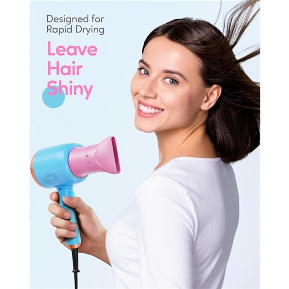 Wavytalk Hair Dryer with Diffuser, Blown Away Ionic Hair Dryer for Curly Hair - Picture 2 of 7